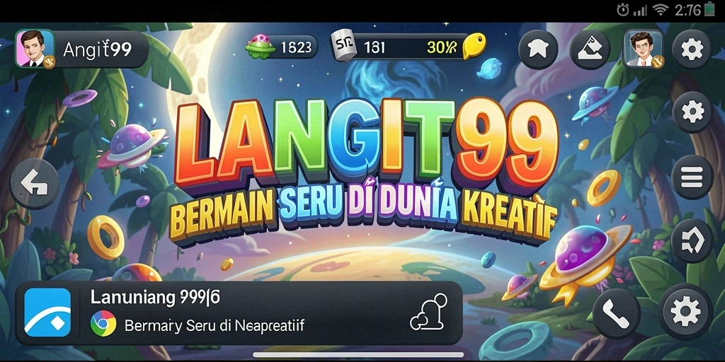 Tampilan gameplay LANGIT99 yang berwarna-warni dan menarik.