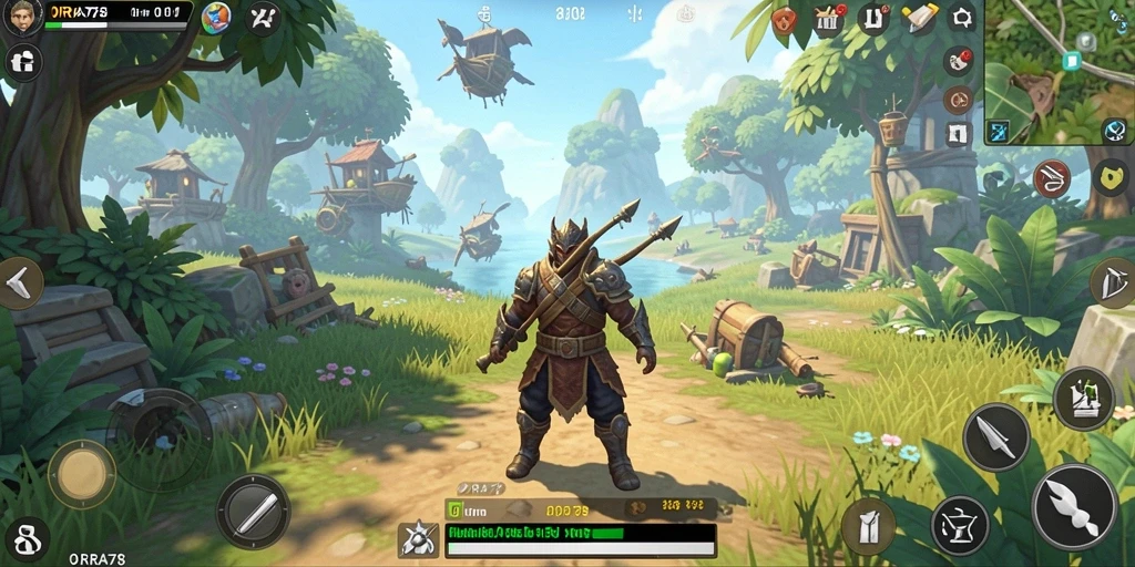 Screenshot gameplay ORA78 menampilkan petualangan seru di dunia terbuka.