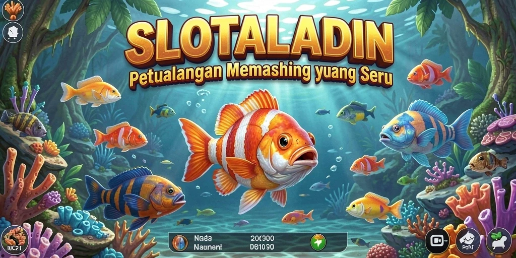 Tampilan gameplay menarik dengan aksi memancing yang seru.