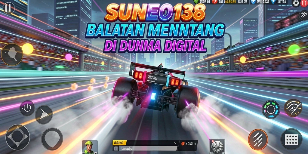 Screenshot gameplay SUNEO138 yang menunjukkan aksi balapan mendebarkan.