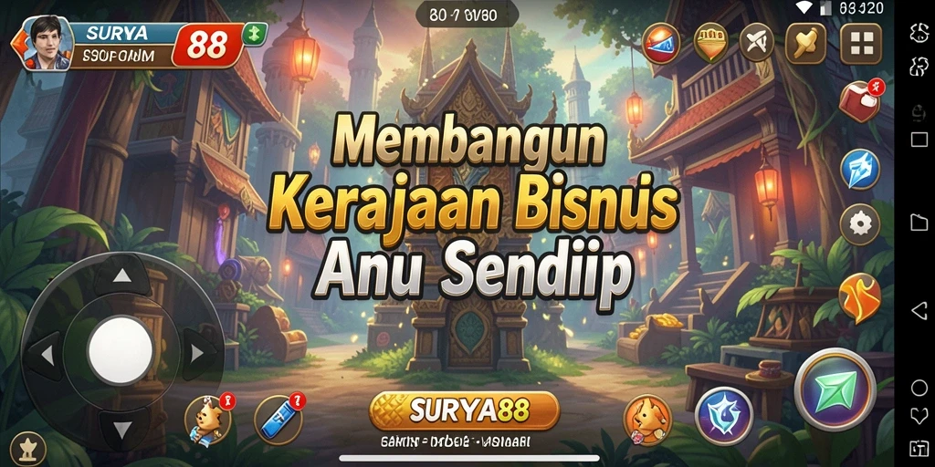 Tangkapan layar utama <strong>SURYA88</strong> menampilkan aksi membangun bisnis Tycoon yang seru.