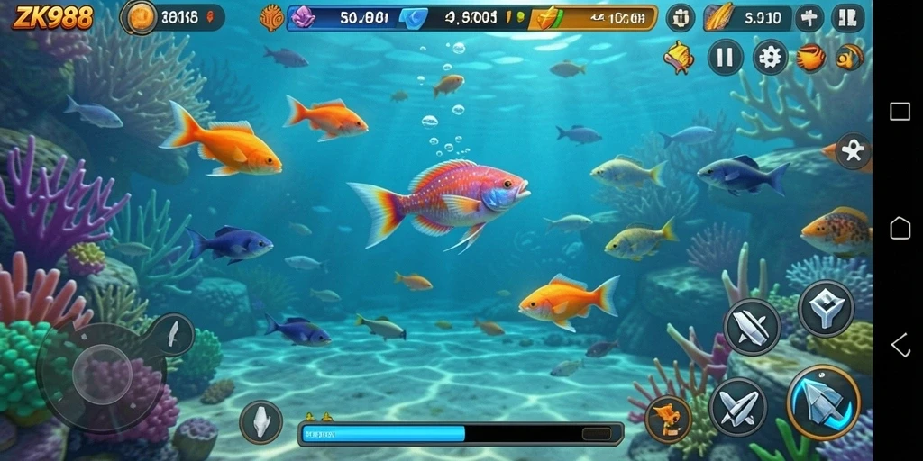 Gameplay seru menembak ikan di ZK988.